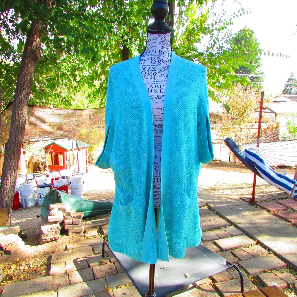 Angel Of The North Teal Knit Cardigan